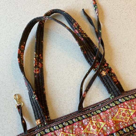 Vera Bradley Large Tote Brown Chocolat Vintage EUC - Picture 15 of 16